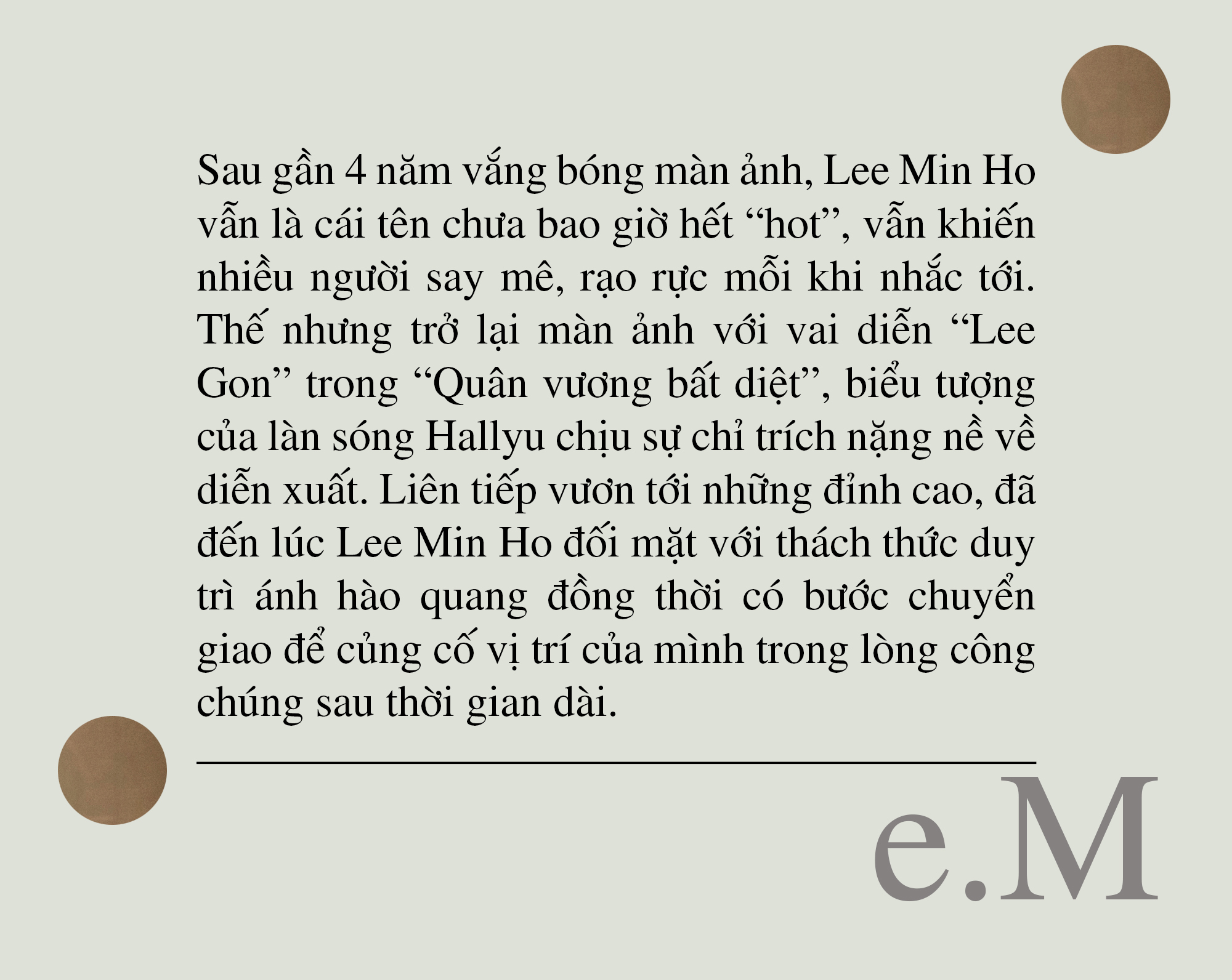 Lee Min Ho - Chàng 'hoàng tử' một màu nhưng vẫn được si mê