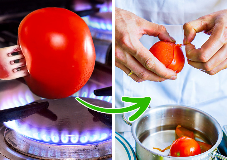 mẹo vặt bóc vỏ cà chua