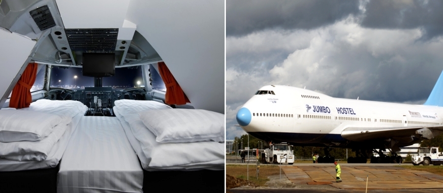 Ngủ đêm bên trong khách sạn biến hóa từ máy bay Boeing 747