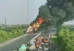 Cháy xe bồn trên cao tốc Hà Nội – Hải Phòng
