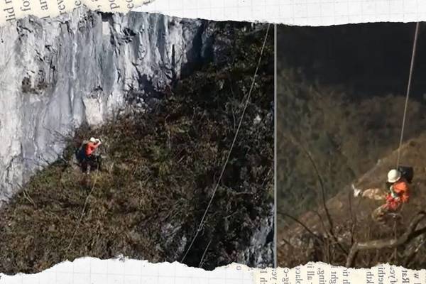 ‘Người nhện’ chuyên nhặt rác trên núi ở Trung Quốc