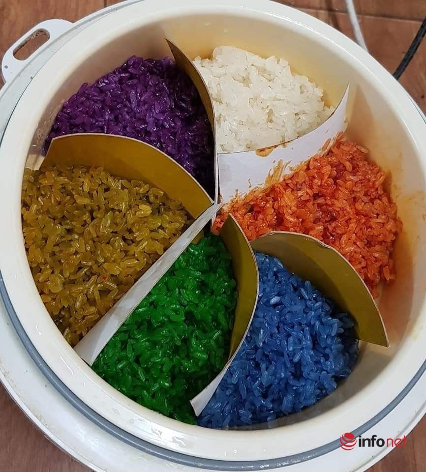 Tuyệt chiêu đồ xôi ngũ sắc 1 lần đủ 5 màu đẹp mắt cúng Rằm tháng Giêng