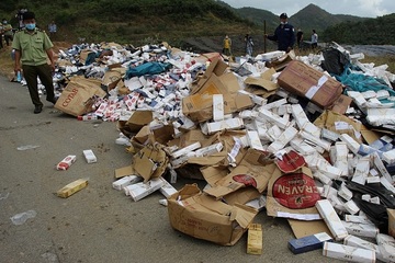Khánh Hòa: Tiêu hủy gần 35.000 bao thuốc lá nhập lậu