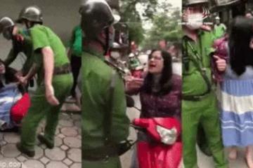 Hà Nội: Công an vào cuộc xác minh clip người phụ nữ đầu trần la hét, thách thức công an giữa phố