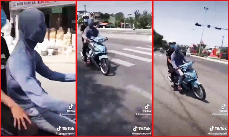 Xử phạt thanh niên 19 tuổi trùm kín mặt phóng xe máy trên đường phố Đà Nẵng