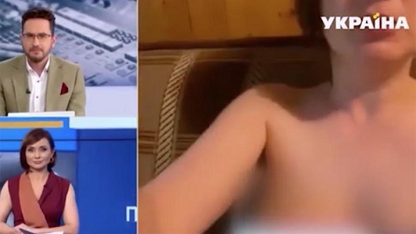 Người phụ nữ khỏa thân bất ngờ ‘chiếm’ sóng truyền hình Ukraine