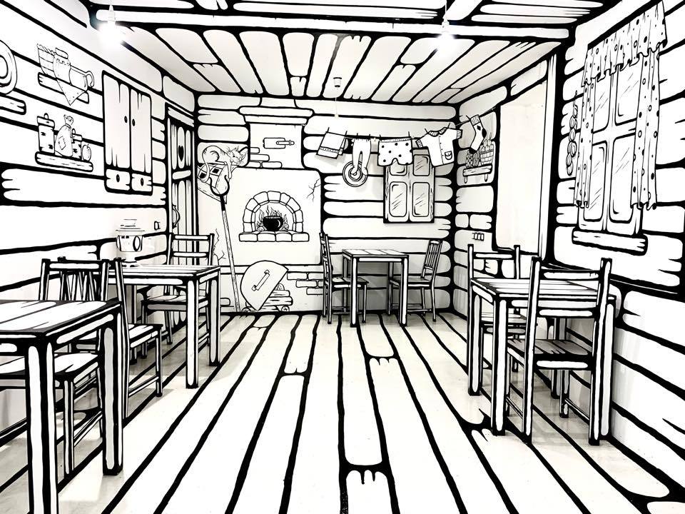 Hô biến quán cà phê thành 'quyển truyện tranh' đen trắng lạ mắt