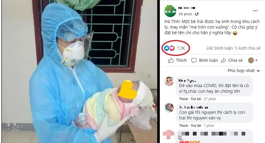 Cộng đồng mạng trổ tài đặt tên 'siêu ngầu' cho em bé mới sinh trong khu cách ly