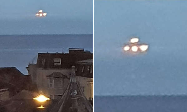 UFO bay lơ lửng trên bờ biển Anh, người dân chụp được hình ảnh rõ nét