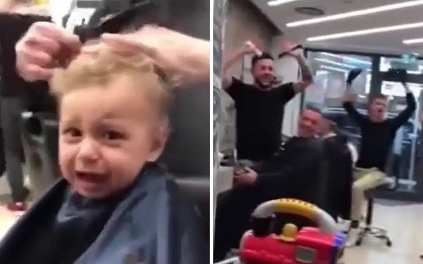 Cách những người trong tiệm cắt tóc trấn an bé trai khiến CĐM trầm trồ