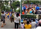 Hà Nội: Phụ huynh chen chúc ngoài cổng trường thi tuyển lớp 6 với hàng nghìn thí sinh