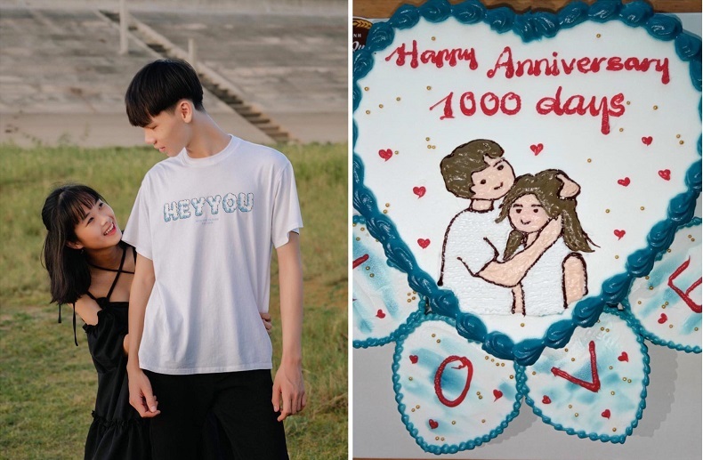 Khoe bánh trái tim kỷ niệm 1.000 ngày yêu, gái xinh chia sẻ chuyện tình 'chủ động tấn công' khiến dân mạng ngưỡng mộ