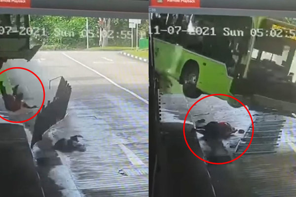 Video xe buýt chở 20 người gặp nạn, tài xế bị bắn ra ngoài từ lối cửa sổ