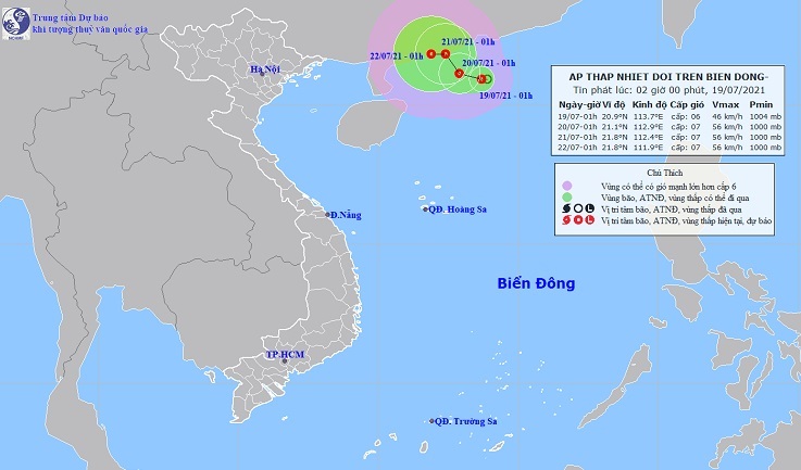 Áp thấp nhiệt đới trên Biển Đông, mưa lớn ở Bắc Bộ, Thanh Hóa