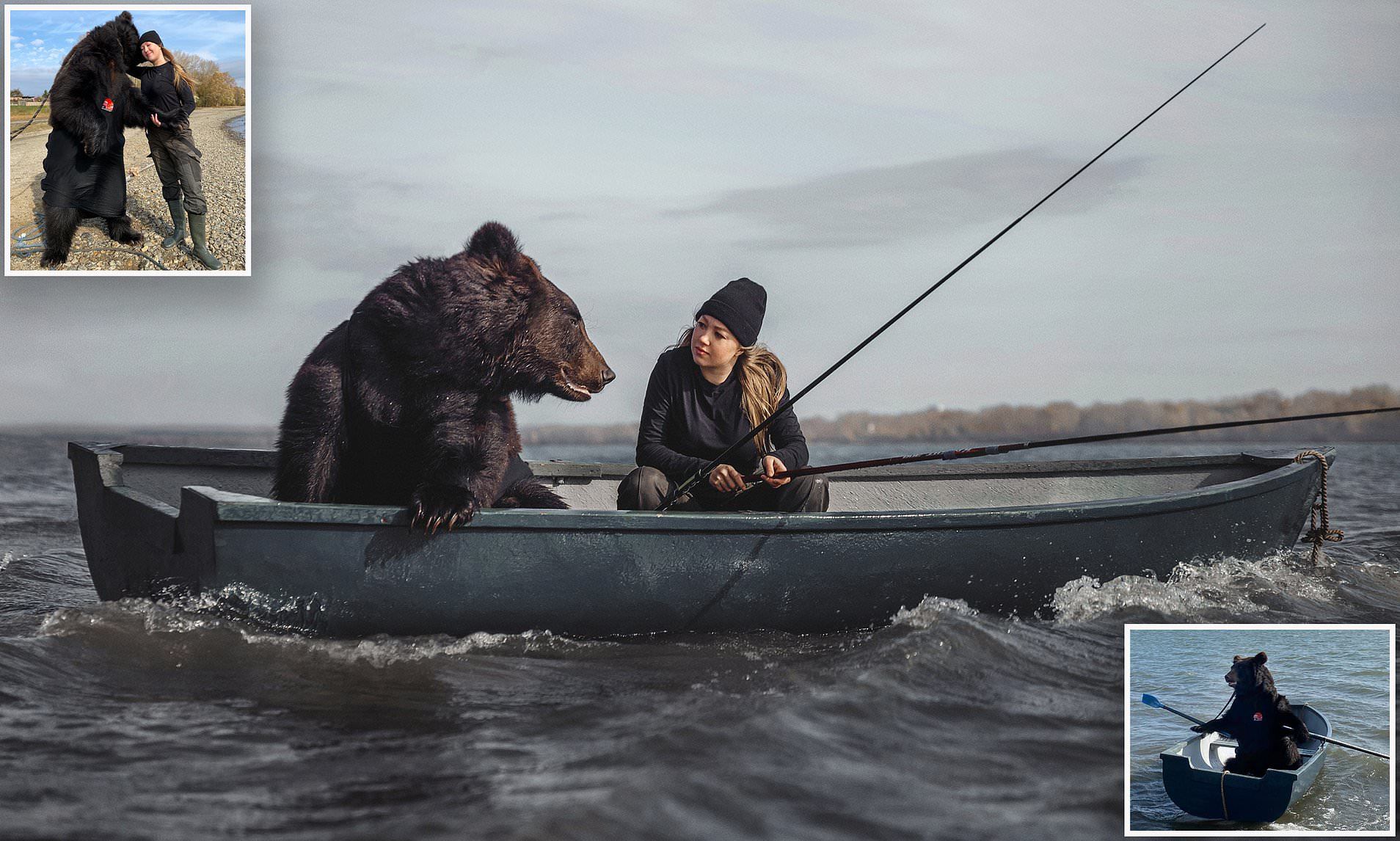Cô gái giải cứu gấu khổng lồ rồi tự nhận chăm sóc thành thú cưng