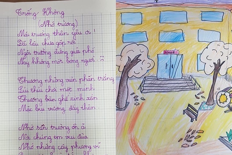 Nam sinh lớp 4 làm thơ về nỗi nhớ trường, tiêu đề thông minh khiến nhiều phụ huynh bất ngờ