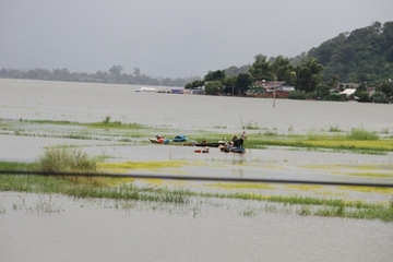 Đắk Lắk: Mưa lớn ngập 300ha lúa chưa kịp chín, dân mượn thuyền chở lúa về nhà 'chạy lũ'