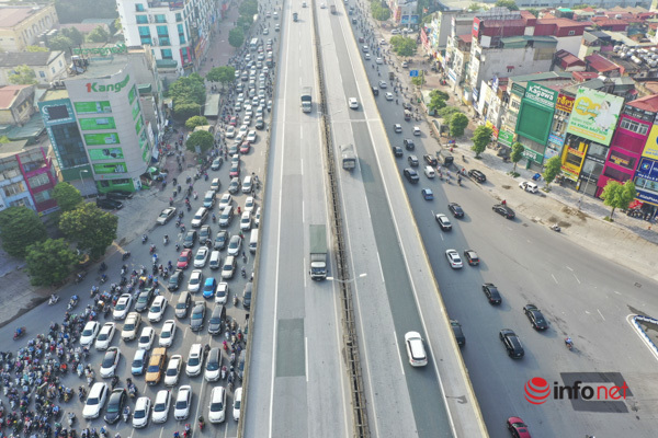 Các ngả đường ùn tắc trong ngày đầu Hà Nội không kiểm tra giấy đi đường