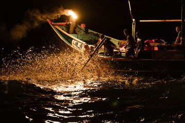 Độc đáo màn đánh cá bằng lửa trong đêm, kỹ thuật cổ xưa ở Đài Loan