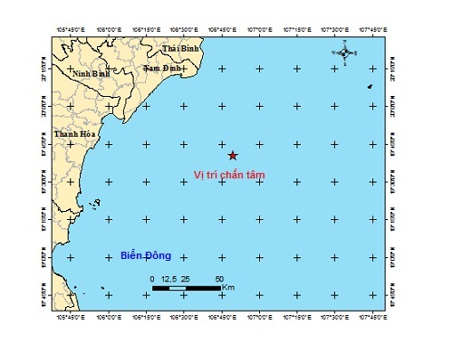 Phát hiện 2 trận động đất trên Biển Đông trong sáng nay