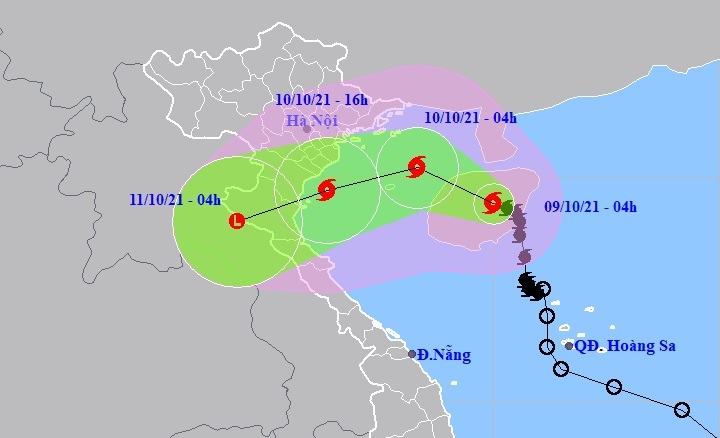 Bão số 7 sẽ ảnh hưởng vùng biển từ Hải Phòng đến Hà Tĩnh, gió giật cấp 10