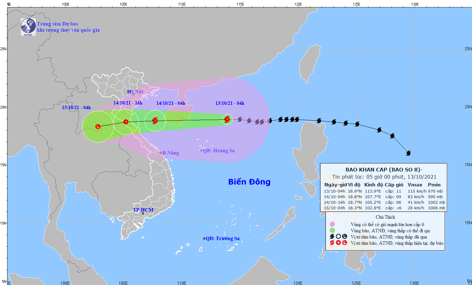 Bão số 8 cách quần đảo Hoàng Sa 270km, giảm cấp khi vào bờ biển Thanh Hóa - Quảng Bình