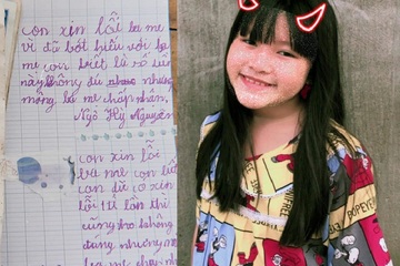 'Tan chảy' đọc lá thư xin lỗi bố mẹ của cô bé lớp 3
