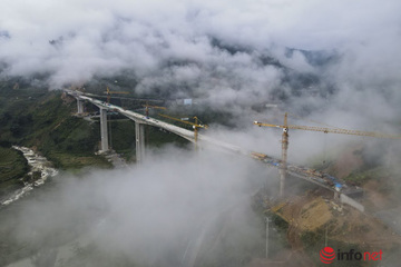 Cận cảnh 'cầu cạn trên mây' cao nhất Việt Nam sắp hoàn thiện