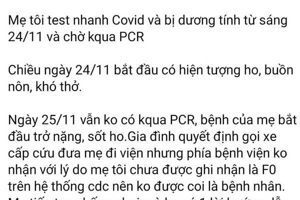 Giám đốc Sở Y tế chỉ đạo khẩn trước lời cầu cứu của công dân Hà Nội “cứu mẹ tôi với!”