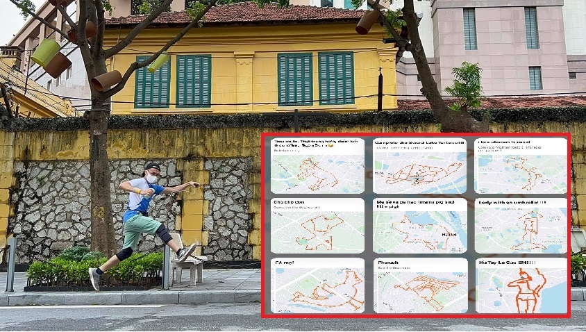 Chàng trai đam mê 'vẽ hình' bằng đôi chân chạy bộ trên phố phường Hà Nội