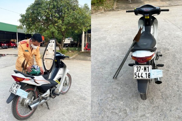 Nhóm thanh niên đi xe máy che biển số, mang tuýp sắt dài hàng mét gắn dao nhọn gây náo loạn TP Vinh