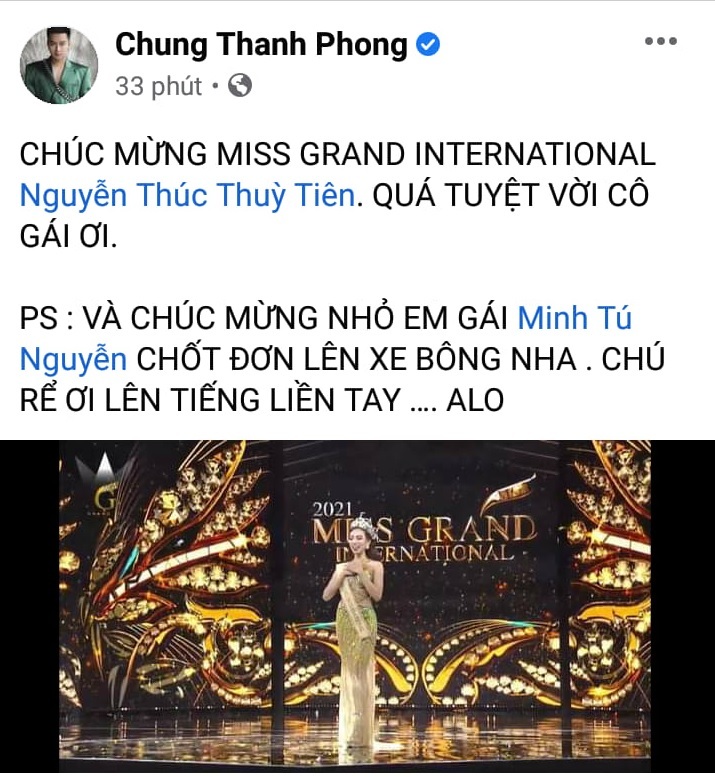 Học trò Thùy Tiên đăng quang hoa hậu, siêu mẫu Minh Tú liền bị dân mạng thúc giục lấy chồng!