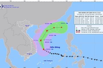 Bão số 9 tiến sát vào đất liền, chỉ cách Bình Định, Phú Yên 165-185km, giật cấp 17