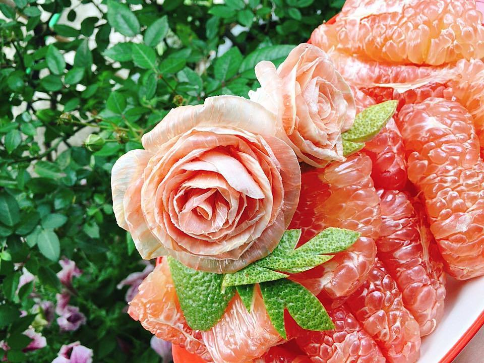 Cách làm hoa hồng 'siêu đẹp' từ vỏ múi bưởi dành cho hội khéo tay hay làm