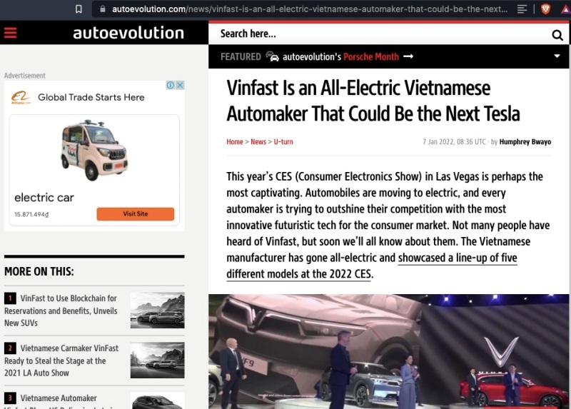 Báo quốc tế: VinFast có thể là Tesla tiếp theo của thế giới