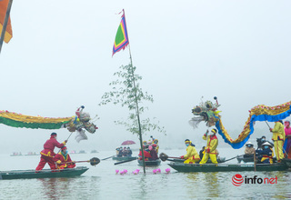 Nghìn người tham dự lễ rước nước trên mặt hồ rộng nghìn ha Tam Chúc