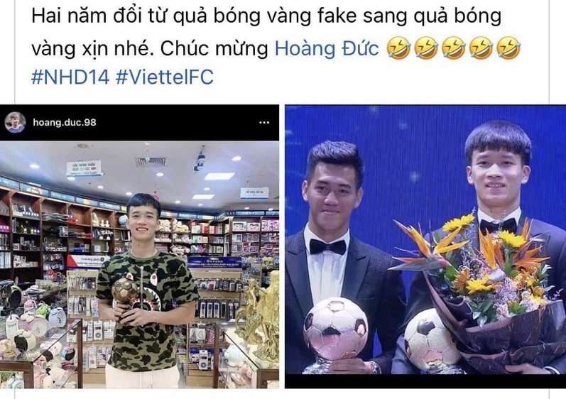 Hoàng Đức giành Quả bóng Vàng Việt Nam 2021 nhưng vẫn bị bạn gái Gia Hân ‘dìm hàng’ không thương tiếc!