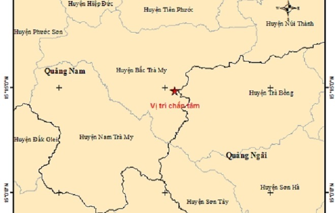 2 trận động đất xảy ra ở Quảng Nam chỉ trong 20 phút