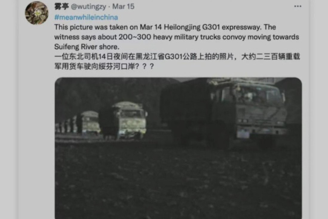 Thực hư về bức ảnh đoàn xe quân đội Trung Quốc đi về phía Nga trong đêm?