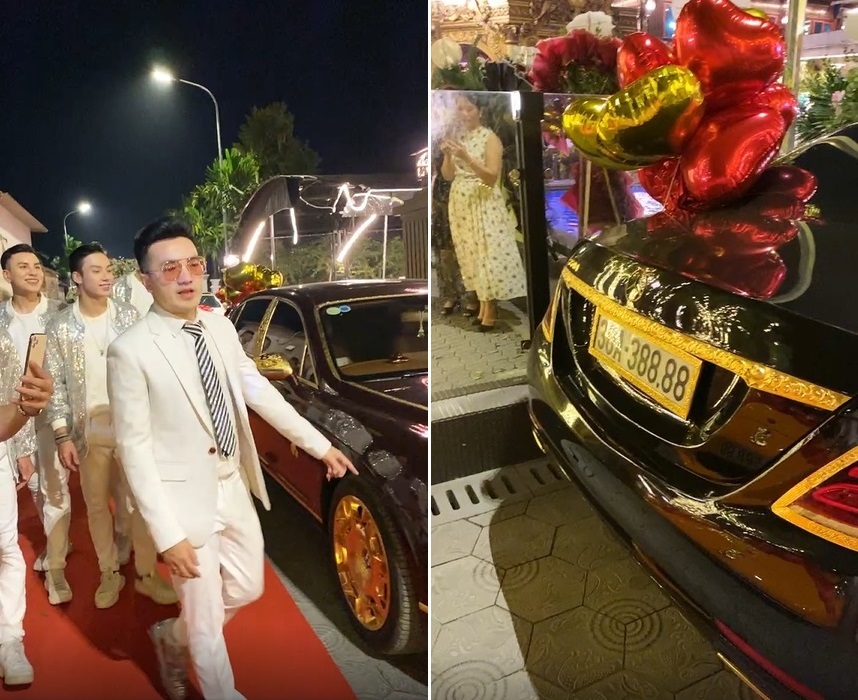 Stirring up the clip to celebrate the wedding anniversary of the giant pig Hai Duong: Seamless super cars of hundreds of billions follow each other on the grounds of the castle – villa complex