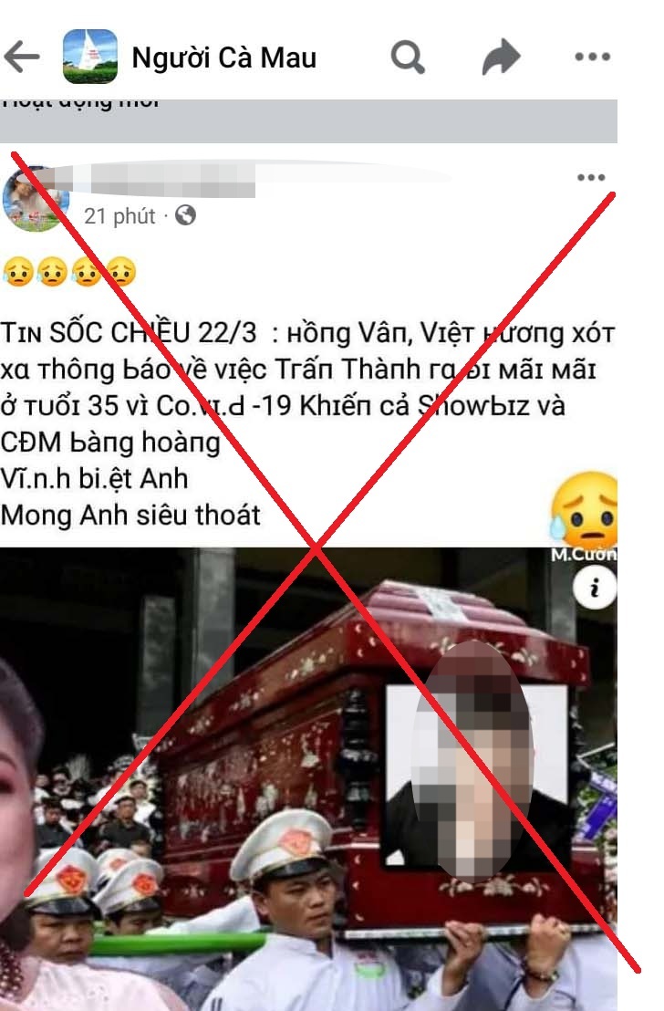 Will penalize those who post fake news Tran Thanh dies due to Covid-19