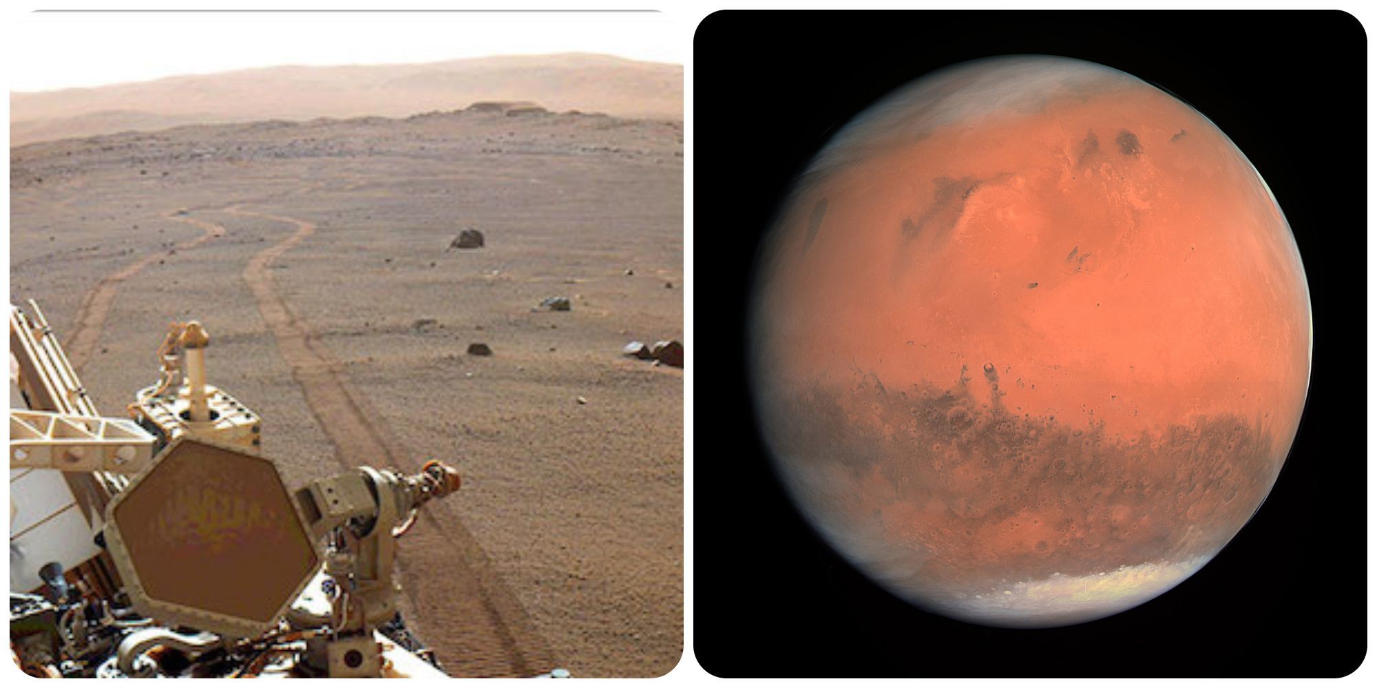 Probe explores plains in search of evidence of life on Mars