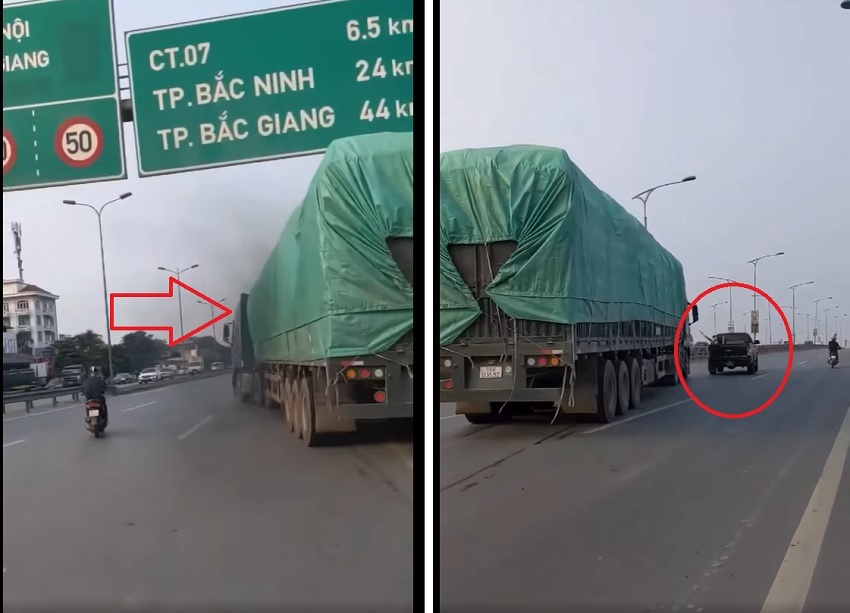 Container trucks recklessly 'dodge' the authorities, making passers-by afraid of 'blue eyes'