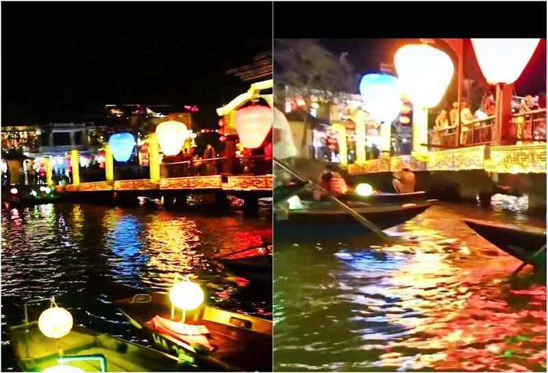 The clip of tourists accused of being tricked into going on a boat to drop lanterns in Hoi An