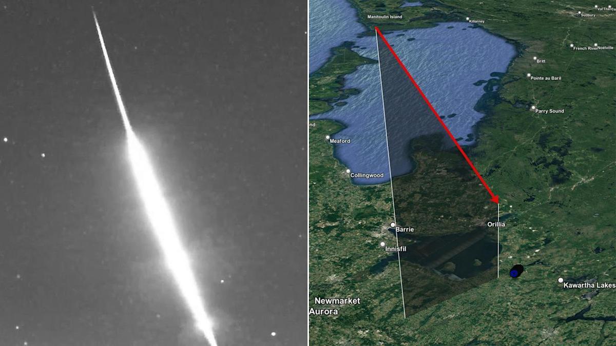 After lighting up the sky, a huge meteor fell to Canada