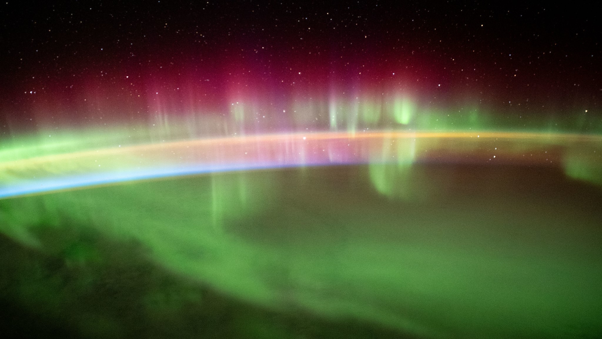 Spectacular image of the aurora seen from the International Space Station ISS