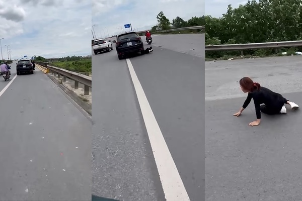 New news clip suspecting husband carrying his lover to go to the festival, his wife hanging on the car door was thrown into the street at Thanh Tri bridge: Hanoi police investigated, the driver showed signs of murder