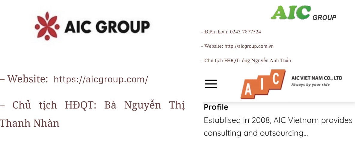 Bị hiểu nhầm là doanh nghiệp của bà Nguyễn Thị Thanh Nhàn, một doanh nghiệp có tên AIC Group lên tiếng thanh minh