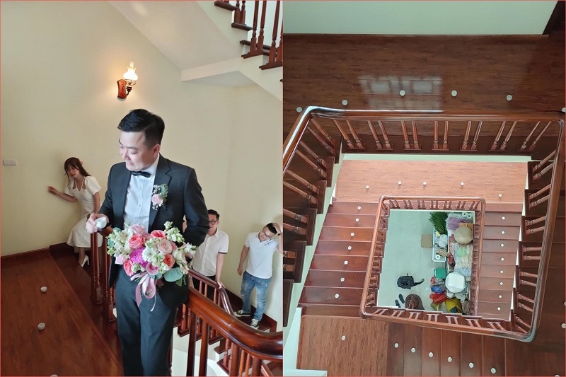 Bac Giang groom ‘sweat’ when the bride’s family challenges to drink 20 cups of wine, climbs 3 floors to pick up the bride