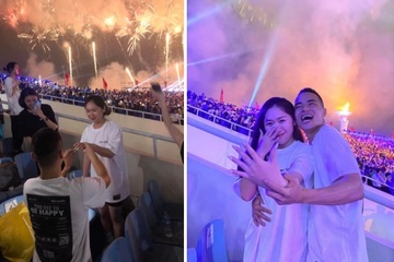 Chàng trai cầu hôn bạn gái trong lễ khai mạc SEA Games 31